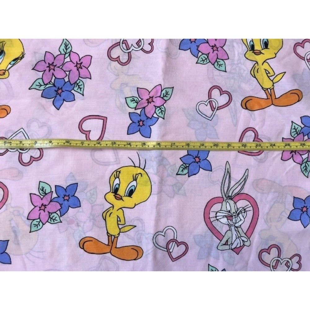 Rare find,Vintage Pink Tweety Bird Twin Sheet Set, 1996 Warner Bros, The Bibb Co - Picture 3 of 7